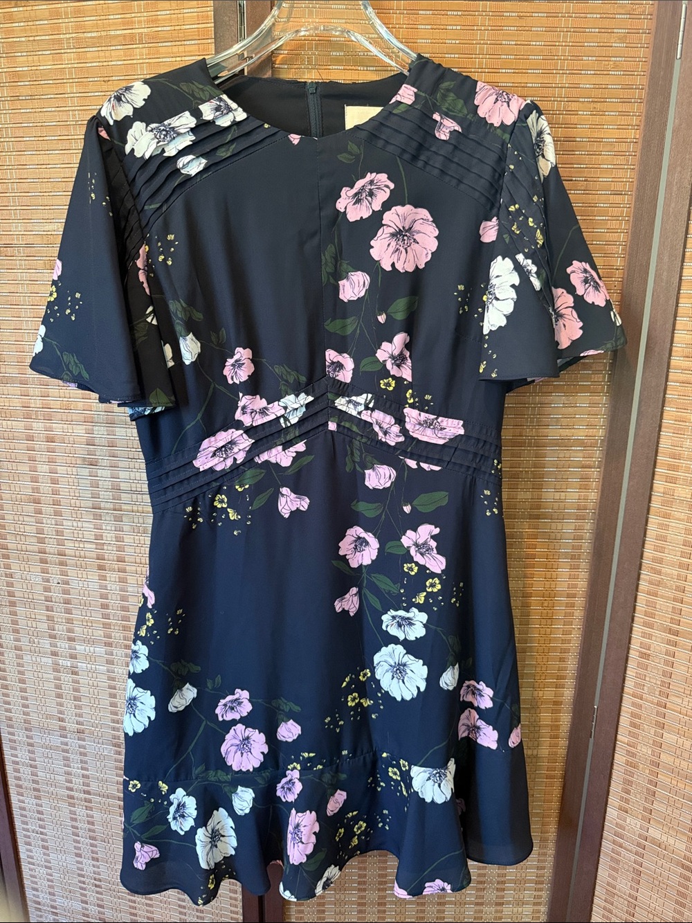 KEEPSAKE the Label Black Floral Mini Dress Pleated Medium